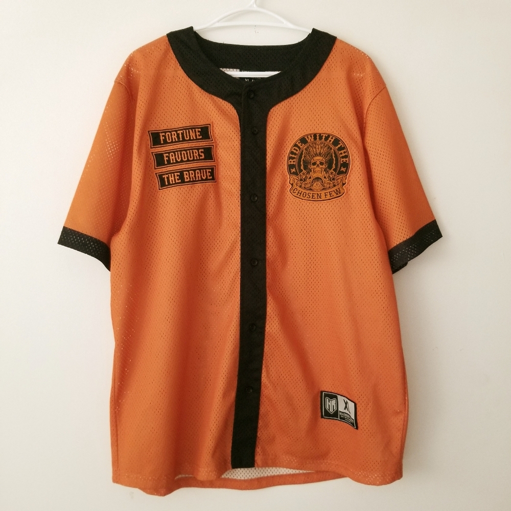 HEADRUSH Button Down Jersey Size XL - Orange